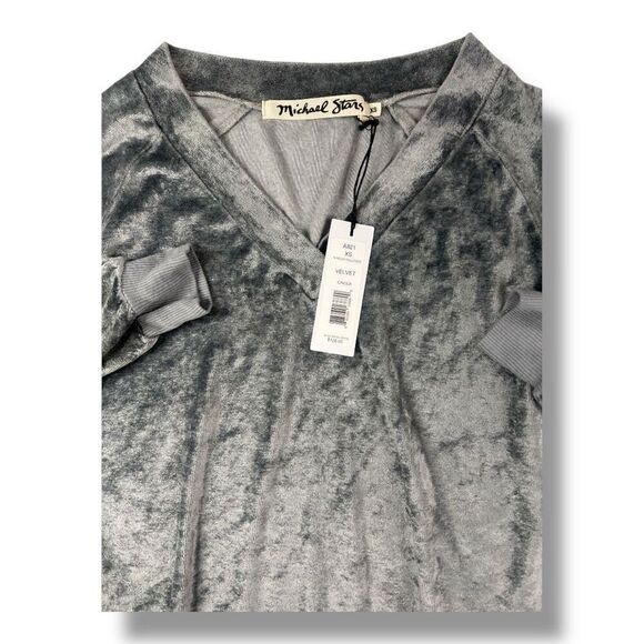 Michael Stars Velour Silver Cinder Grey Size Extra Small - Picture 3 of 6
